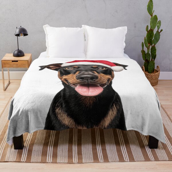 Item preview, Cute German Pinscher Christmas Art — German Pinscher Wearing Santa Hat designed and sold by LazyOwlStore.