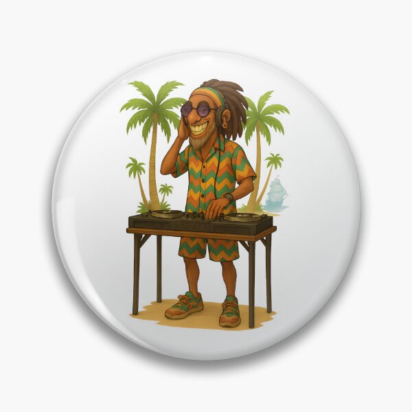 Item preview, Rasta Beach DJ – Colorful Reggae Vibes designed and sold by Les-Ink-Studio.