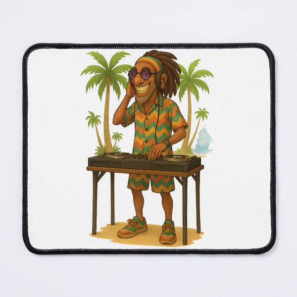 Item preview, Rasta Beach DJ – Colorful Reggae Vibes designed and sold by Les-Ink-Studio.