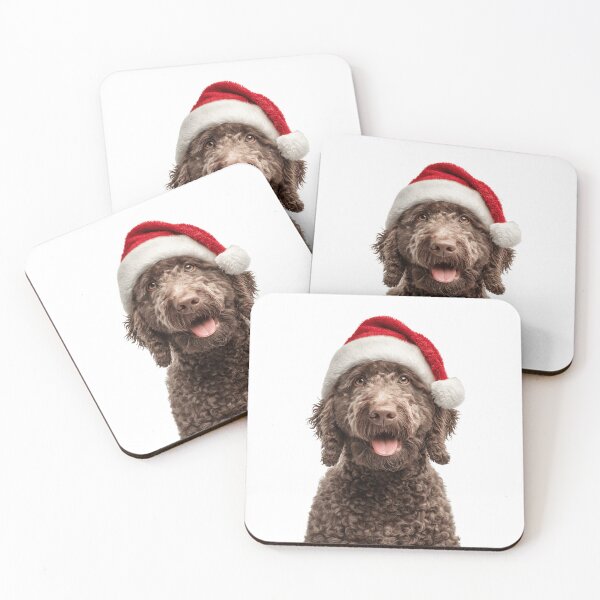 Item preview, Cute Spanish Water dog Christmas Art — Spanish Water dog Wearing Santa Hat designed and sold by LazyOwlStore.