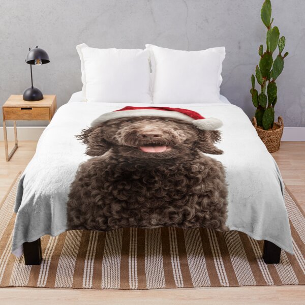 Item preview, Cute Spanish Water dog Christmas Art — Spanish Water dog Wearing Santa Hat designed and sold by LazyOwlStore.