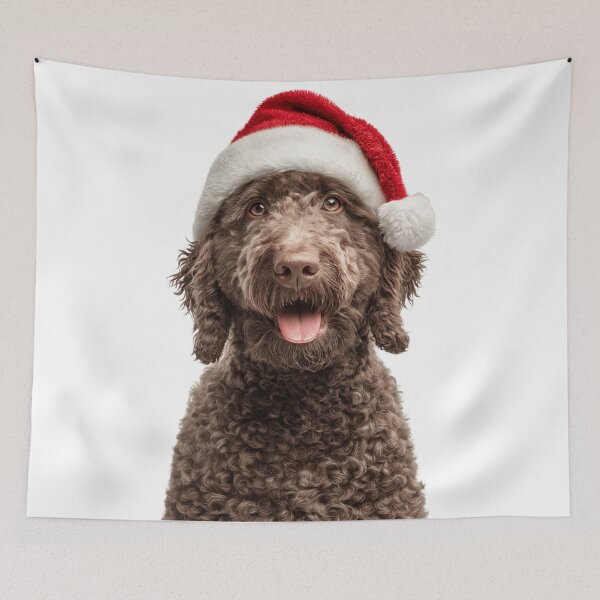 Item preview, Cute Spanish Water dog Christmas Art — Spanish Water dog Wearing Santa Hat designed and sold by LazyOwlStore.