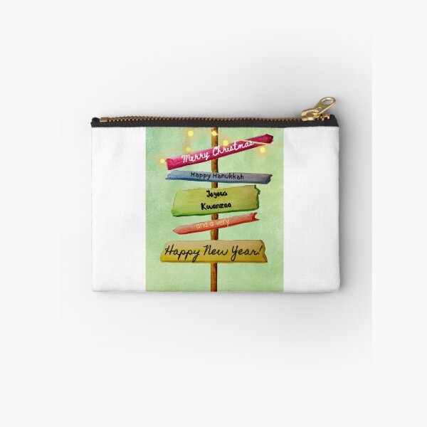 Item preview, Watercolor Signpost Design for Christmas, Hanukkah, Kwanzaa & New Year – Original Art by The Baroque Brush designed and sold by The Baroque Brush.