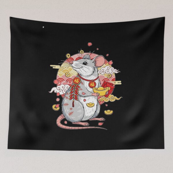 Item preview, Golden Rat New Year Blessing designed and sold by ZodiacWonders.