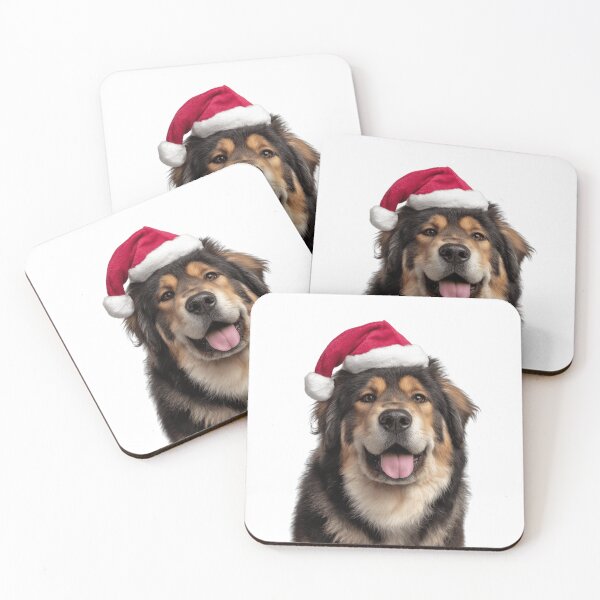 Item preview, Cute Tibetan Mastiff Christmas Art — Tibetan Mastiff Wearing Santa Hat designed and sold by LazyOwlStore.