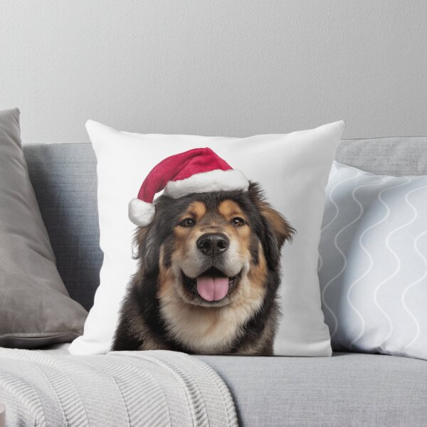 Item preview, Cute Tibetan Mastiff Christmas Art — Tibetan Mastiff Wearing Santa Hat designed and sold by LazyOwlStore.