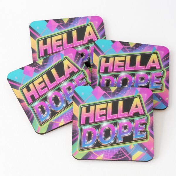 Item preview, HELLA DOPE 80's VIBES Retro TV Neon Pop Culture Nostalgia Design designed and sold by WHITE FLAME PRINTS.