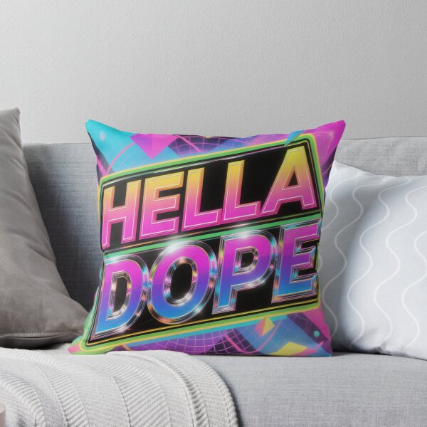 Item preview, HELLA DOPE 80's VIBES Retro TV Neon Pop Culture Nostalgia Design designed and sold by WHITE FLAME PRINTS.