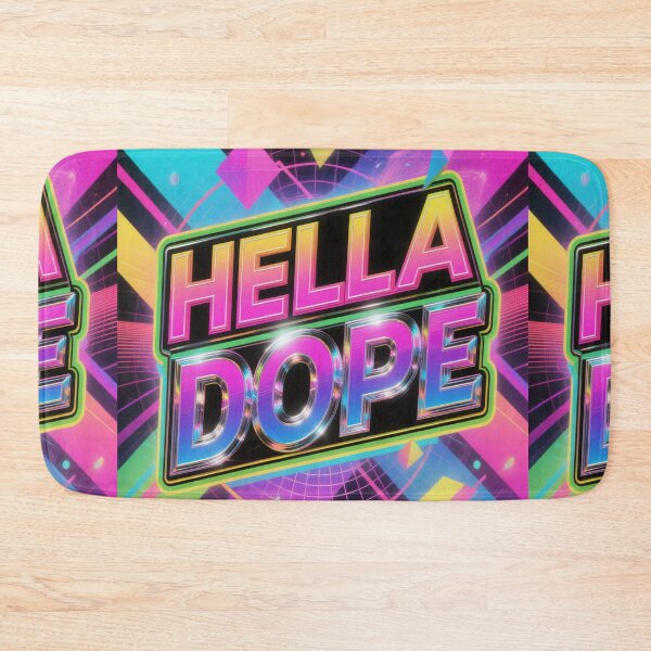 Item preview, HELLA DOPE 80's VIBES Retro TV Neon Pop Culture Nostalgia Design designed and sold by WHITE FLAME PRINTS.