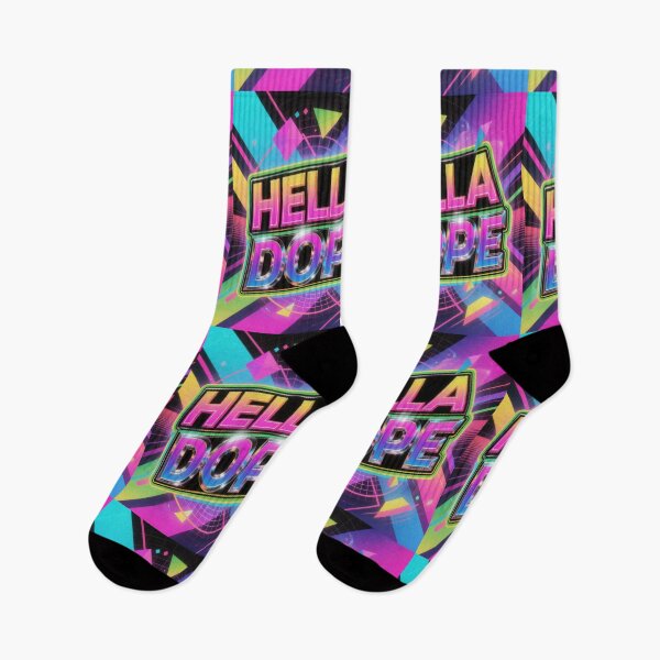 Item preview, HELLA DOPE 80's VIBES Retro TV Neon Pop Culture Nostalgia Design designed and sold by WHITE FLAME PRINTS.