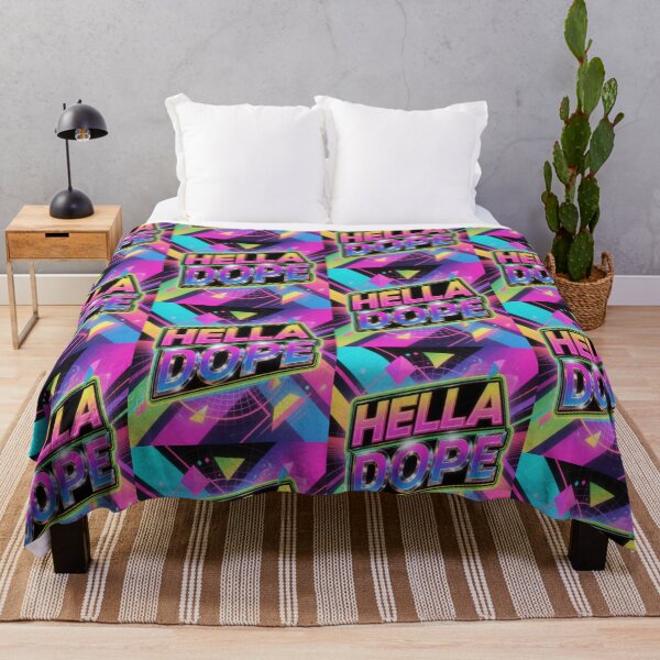 Item preview, HELLA DOPE 80's VIBES Retro TV Neon Pop Culture Nostalgia Design designed and sold by WHITE FLAME PRINTS.