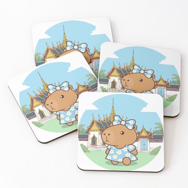 Item preview, Cute Capybara Visiting Thai Temple designed and sold by holywarter.