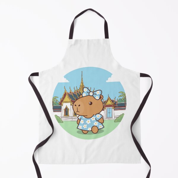Item preview, Cute Capybara Visiting Thai Temple designed and sold by holywarter.