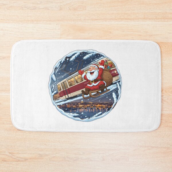 Item preview, Santa Sledding by Prague Tram – Letná Night Scene designed and sold by FixwellStudio.