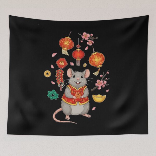 Item preview, Fortune Rat Celebration designed and sold by ZodiacWonders.