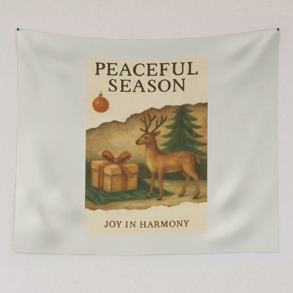 Item preview, Edward Hicks-Inspired Christmas Scene with Draped Fabric and Woodland Calm designed and sold by SplashTastic.
