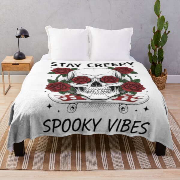 Item preview, Stay Creepy Skull and Rose Gothic Streetwear Spooky Vibes designed and sold by Cellara91.