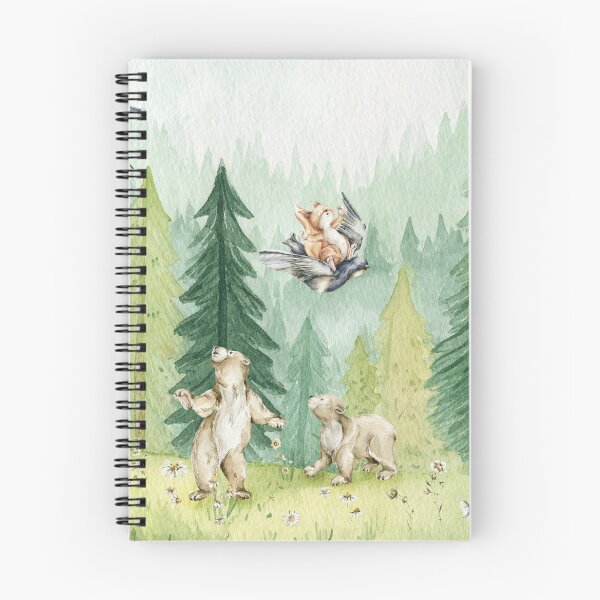 Item preview, Forest Rabbits Bears Birds Airplane Squirrels Playtime Green Woods designed and sold by UtArt.