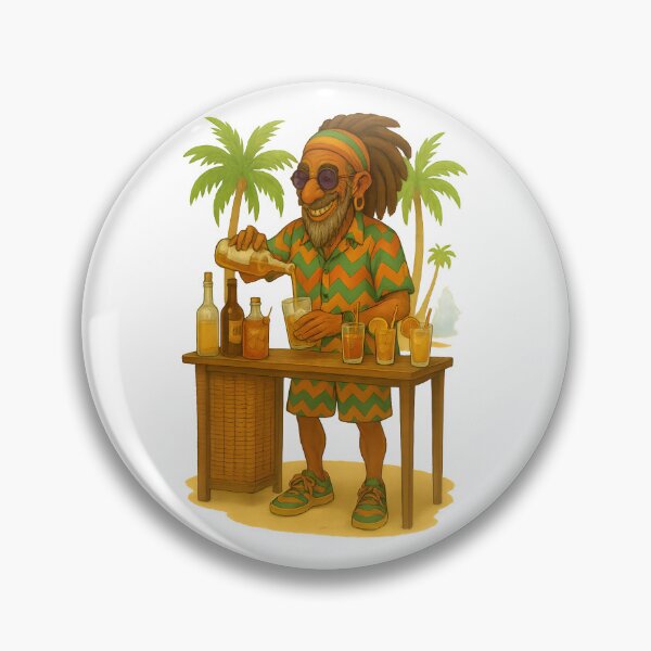 Item preview, Rasta Beach Bartender – Tropical Cocktail Vibes designed and sold by Les-Ink-Studio.