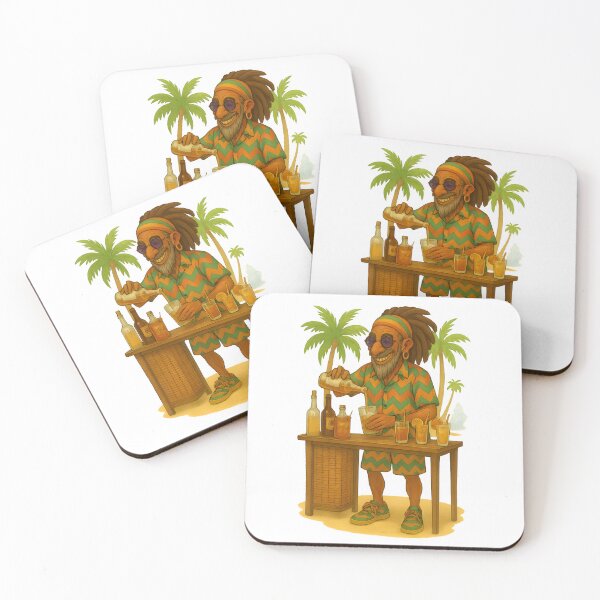 Item preview, Rasta Beach Bartender – Tropical Cocktail Vibes designed and sold by Les-Ink-Studio.
