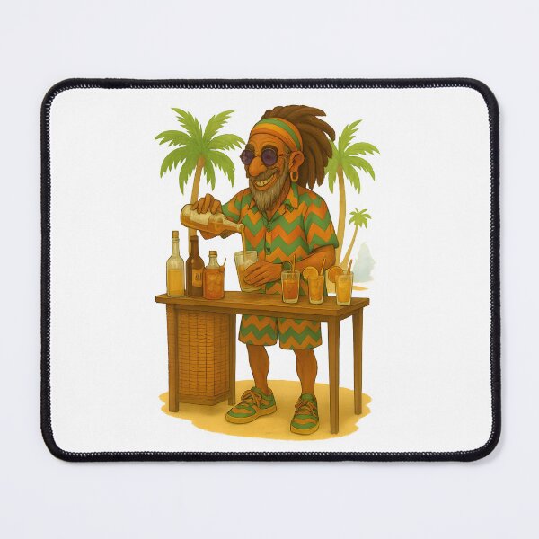 Item preview, Rasta Beach Bartender – Tropical Cocktail Vibes designed and sold by Les-Ink-Studio.