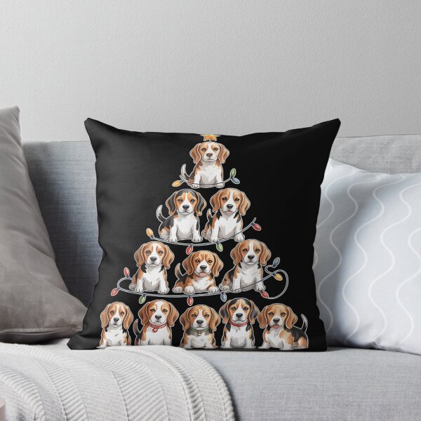 Item preview, Cute Beagle Puppy Christmas Tree, Funny Dog Lover Holiday Lights Art Design designed and sold by DuneHaicna.