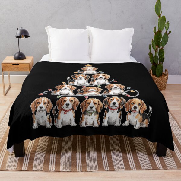 Item preview, Cute Beagle Puppy Christmas Tree, Funny Dog Lover Holiday Lights Art Design designed and sold by DuneHaicna.