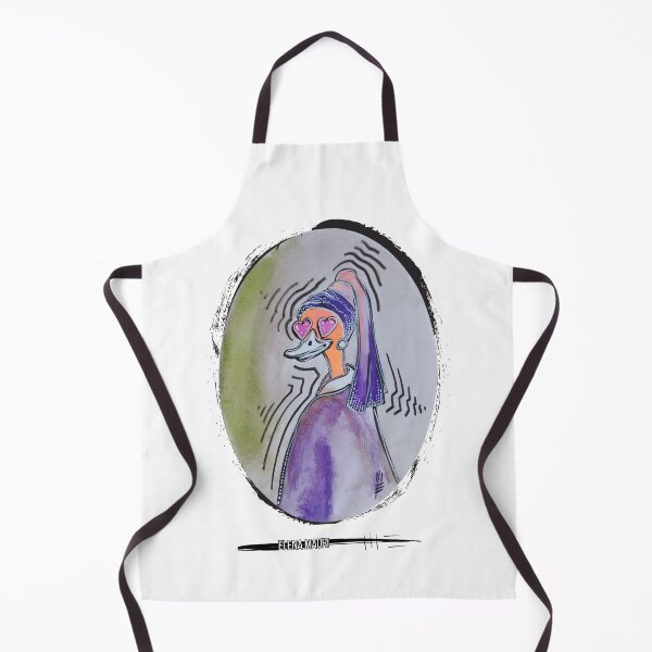 Item preview, Lo struzzo interpreta La ragazza con l'orecchino di perla, di Jan Vermeer designed and sold by ElenaMauriArt.