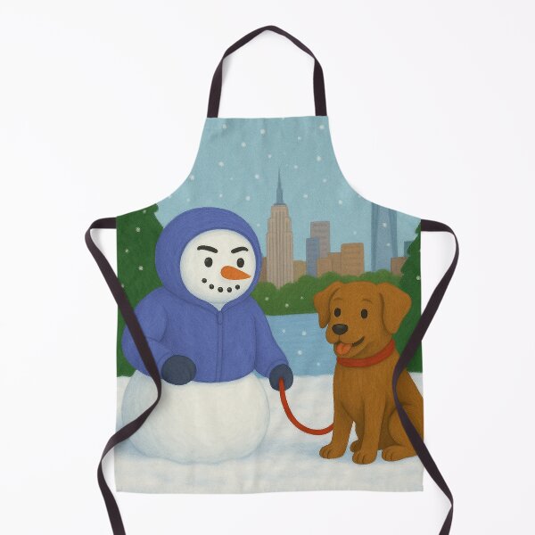 Item preview, Snowman and dog in New York designed and sold by Polky Art.