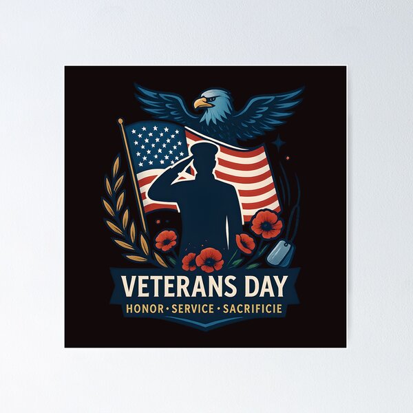 Item preview,  Veterans Day — Honor • Service • Sacrifice designed and sold by Les-Ink-Studio.