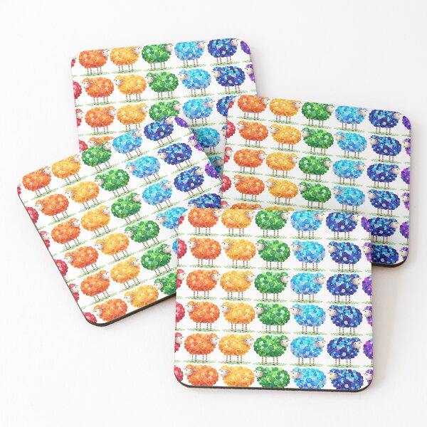 Item preview, Repeating Rainbow Sheep Colour Pattern Yorkshire Artist designed and sold by Created by Camilla.