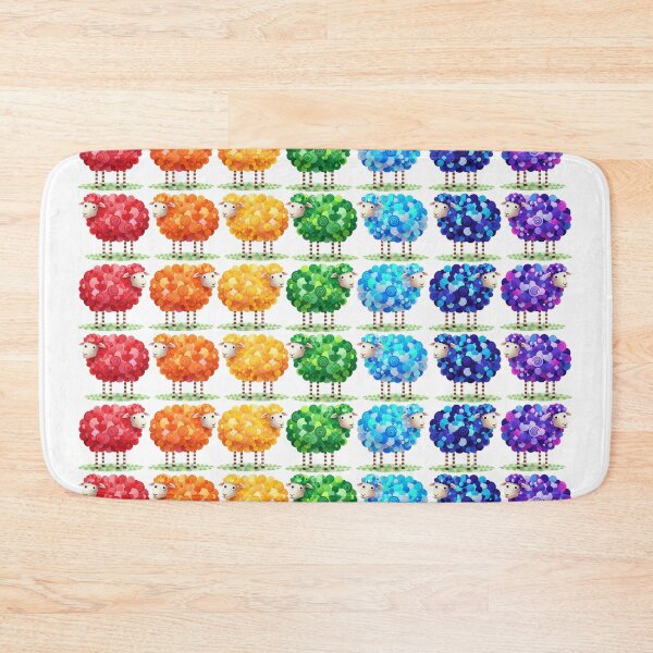 Item preview, Repeating Rainbow Sheep Colour Pattern Yorkshire Artist designed and sold by Created by Camilla.