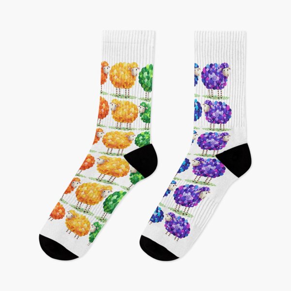 Item preview, Repeating Rainbow Sheep Colour Pattern Yorkshire Artist designed and sold by Created by Camilla.