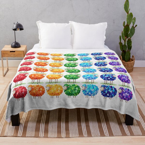 Item preview, Repeating Rainbow Sheep Colour Pattern Yorkshire Artist designed and sold by Created by Camilla.