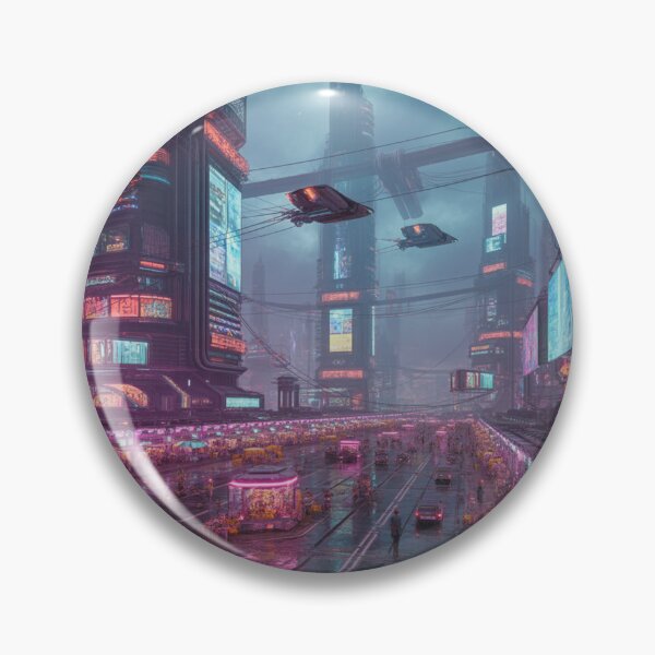 Item preview, Neon-Lit Cyberpunk Metropolis at Eternal Dusk designed and sold by Bilikaru.