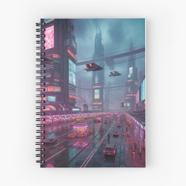Item preview, Neon-Lit Cyberpunk Metropolis at Eternal Dusk designed and sold by Bilikaru.