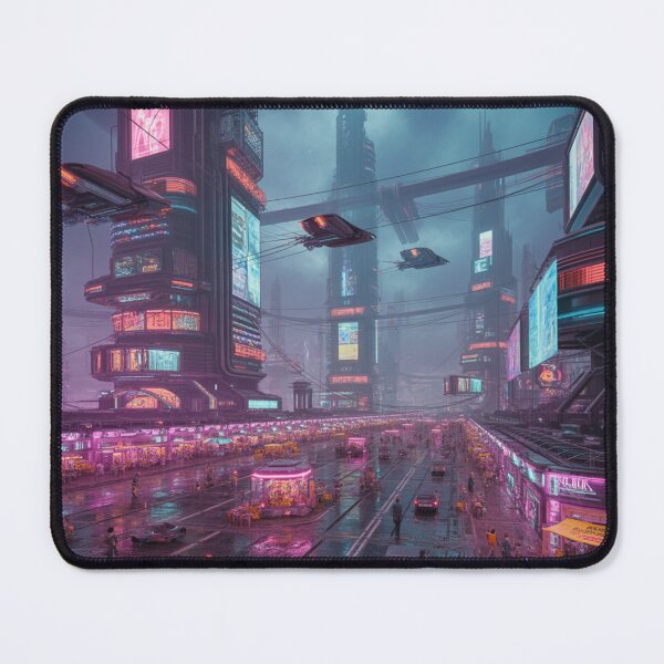 Item preview, Neon-Lit Cyberpunk Metropolis at Eternal Dusk designed and sold by Bilikaru.