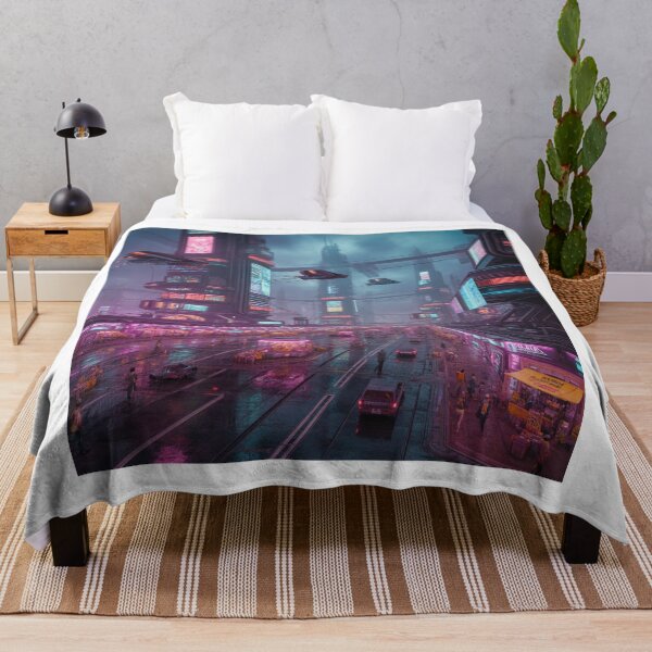 Item preview, Neon-Lit Cyberpunk Metropolis at Eternal Dusk designed and sold by Bilikaru.