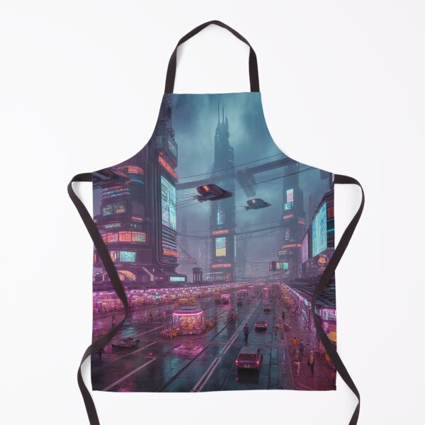 Item preview, Neon-Lit Cyberpunk Metropolis at Eternal Dusk designed and sold by Bilikaru.
