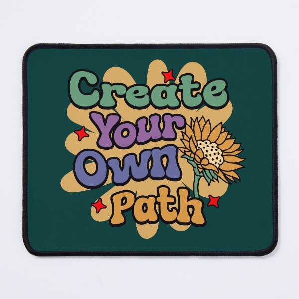 Item preview, Create Your Own Path - Groovy 70s Sunflower Motivational Quote designed and sold by SaadArtCo.