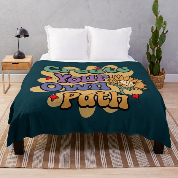 Item preview, Create Your Own Path - Groovy 70s Sunflower Motivational Quote designed and sold by SaadArtCo.