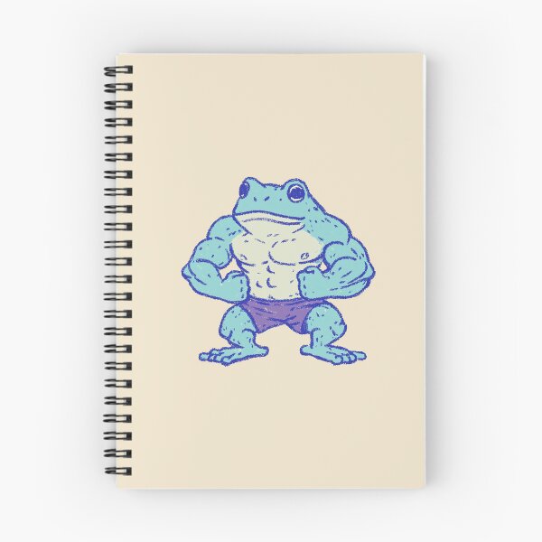 Item preview, Muscular Frog, retro crayon style fitness illustration designed and sold by Magnificent Lizard.