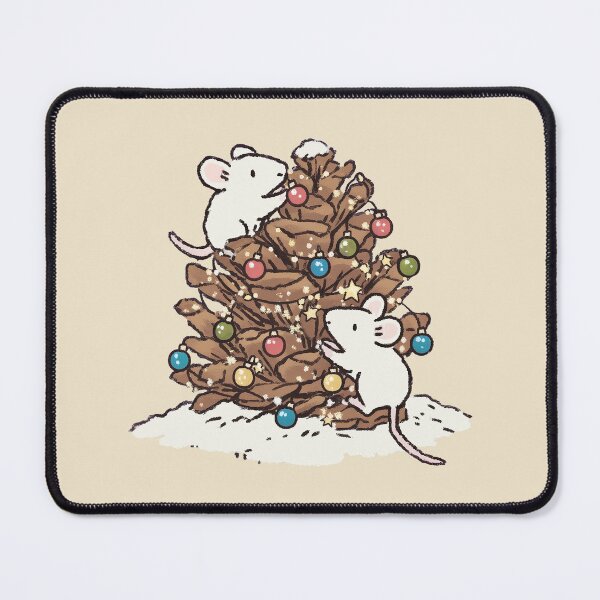 Item preview, Mouse Christmas Pine Cone, whimsical illustration of mice decorating a pinecone designed and sold by Magnificent Lizard.