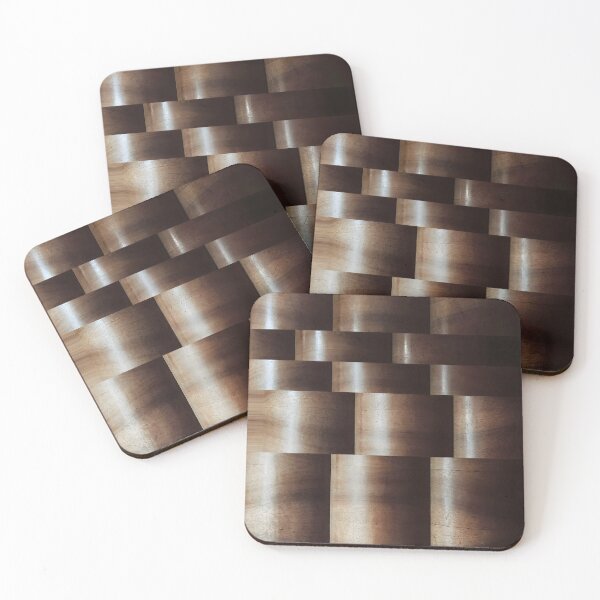 Item preview, Chestnut Wood Glitch Grid - Modern Abstract Texture  designed and sold by SergioMiklos.