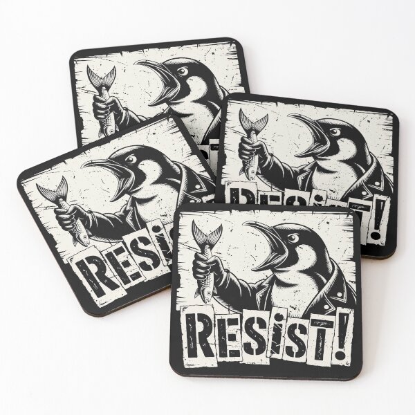 Item preview, Penguin “RESIST” – protest against tariffs designed and sold by EdgeDrip.