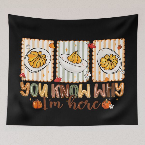 Item preview, Funny Fall Deviled Eggs Quote, You Know Why I'm Here Autumn Food Lover Design designed and sold by EvelysEmelia.