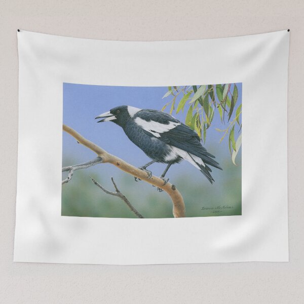 Item preview, "The Pied Piper" (Australian Magpie) designed and sold by Frances McMahon Watercolour Bird Artist.