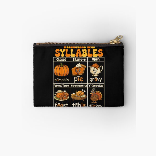Item preview, Thankful Syllables Educational Chart, Thanksgiving Vocabulary Literacy Learning Poster designed and sold by EvelysEmelia.