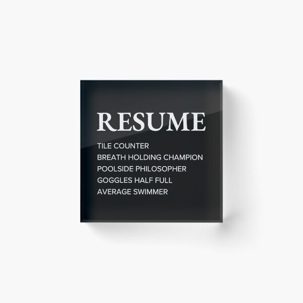 Item preview, Funny Swimmer Resume Style Sarcastic Swimming designed and sold by StrideSuccess.