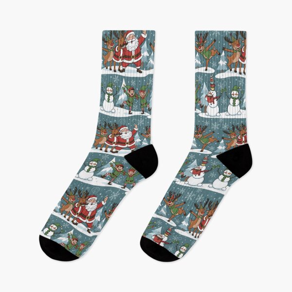 Item preview, Funny Santa & Reindeer Party Seamless Pattern | Dancing Elves, Snowmen & Cocoa Fun designed and sold by ralucasilvia87.
